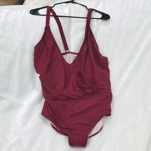 Aqua couture brand Burgandy swimsuit size 1X